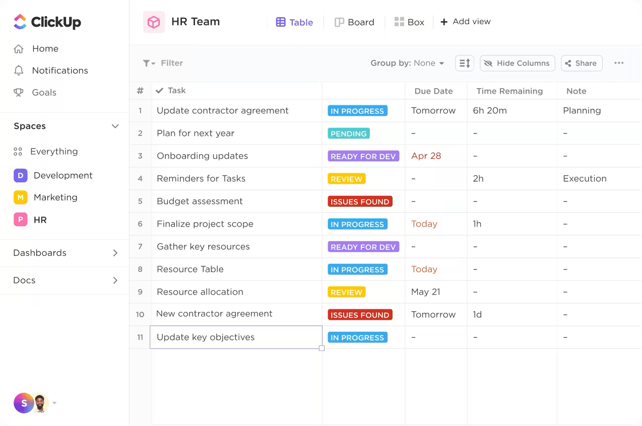 ClickUp HR Teams