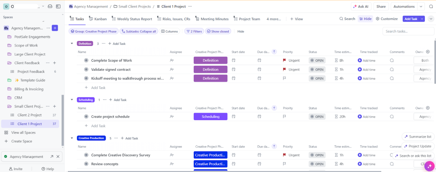จัดการความต้องการของผู้มีส่วนได้ส่วนเสียที่ซับซ้อนได้อย่างง่ายดายด้วยมุมมอง ClickUp ที่สามารถปรับแต่งได้