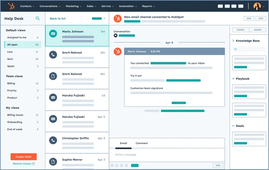 Software di gestione delle richieste di assistenza HubSpot