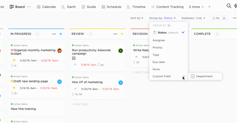 ClickUp Kanban Board