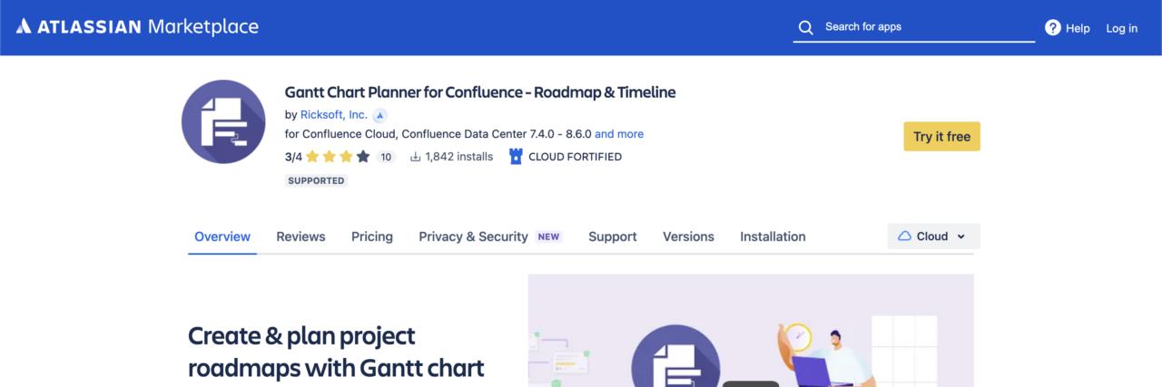 Gantt Diagramm Planer für Confluence