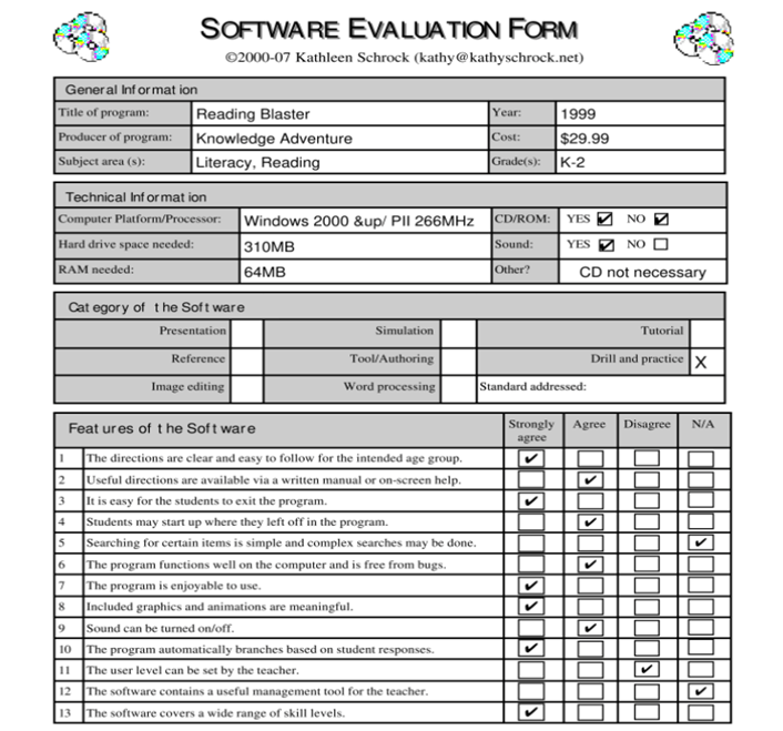 Modelo de avaliação de software do Excel por pdfFiller