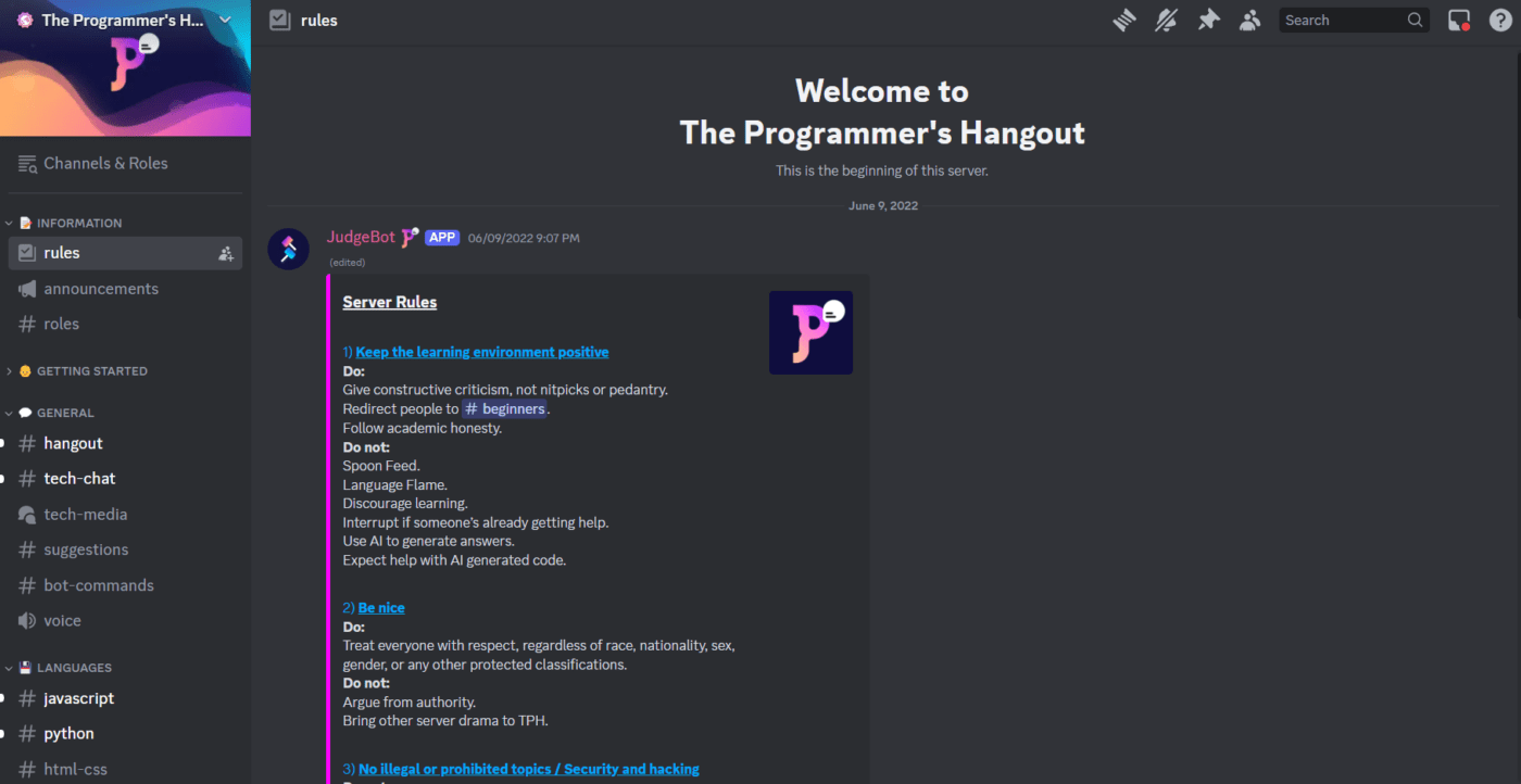 De programmeur Hangout