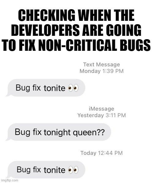 non-critical bug in project meme