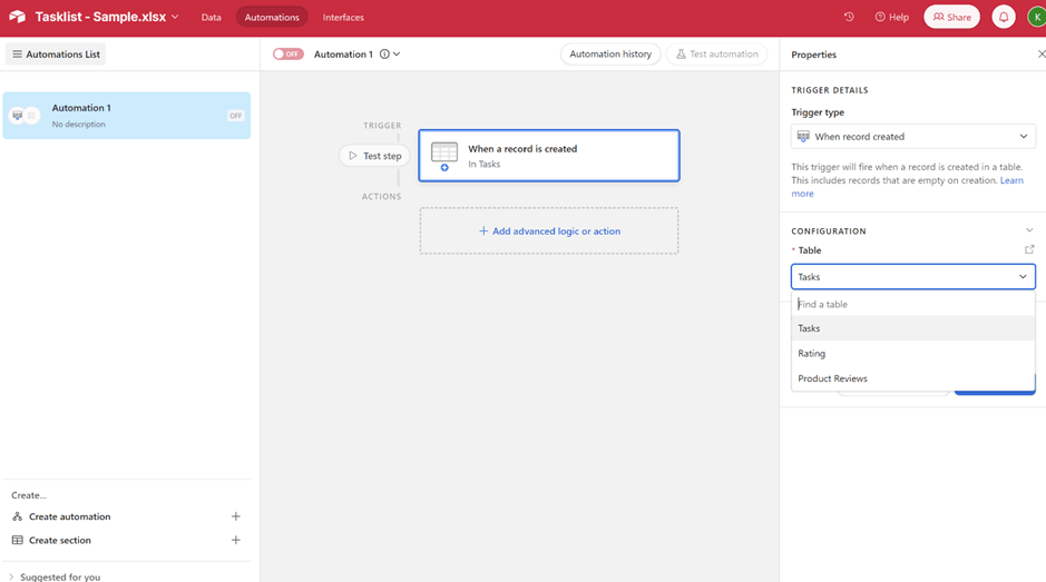 Automatyzacja Airtable