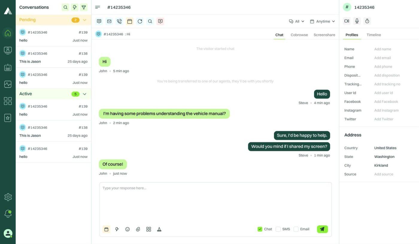 Acquire para soporte al cliente con vídeo chat