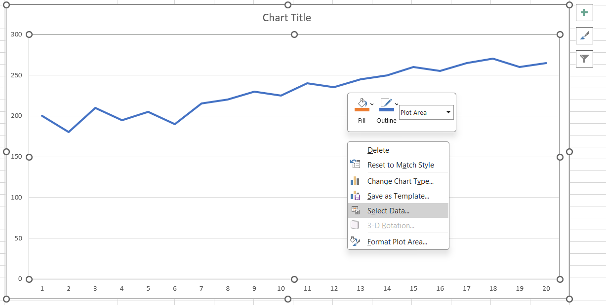 Añadir series de datos al gráfico de control en Excel