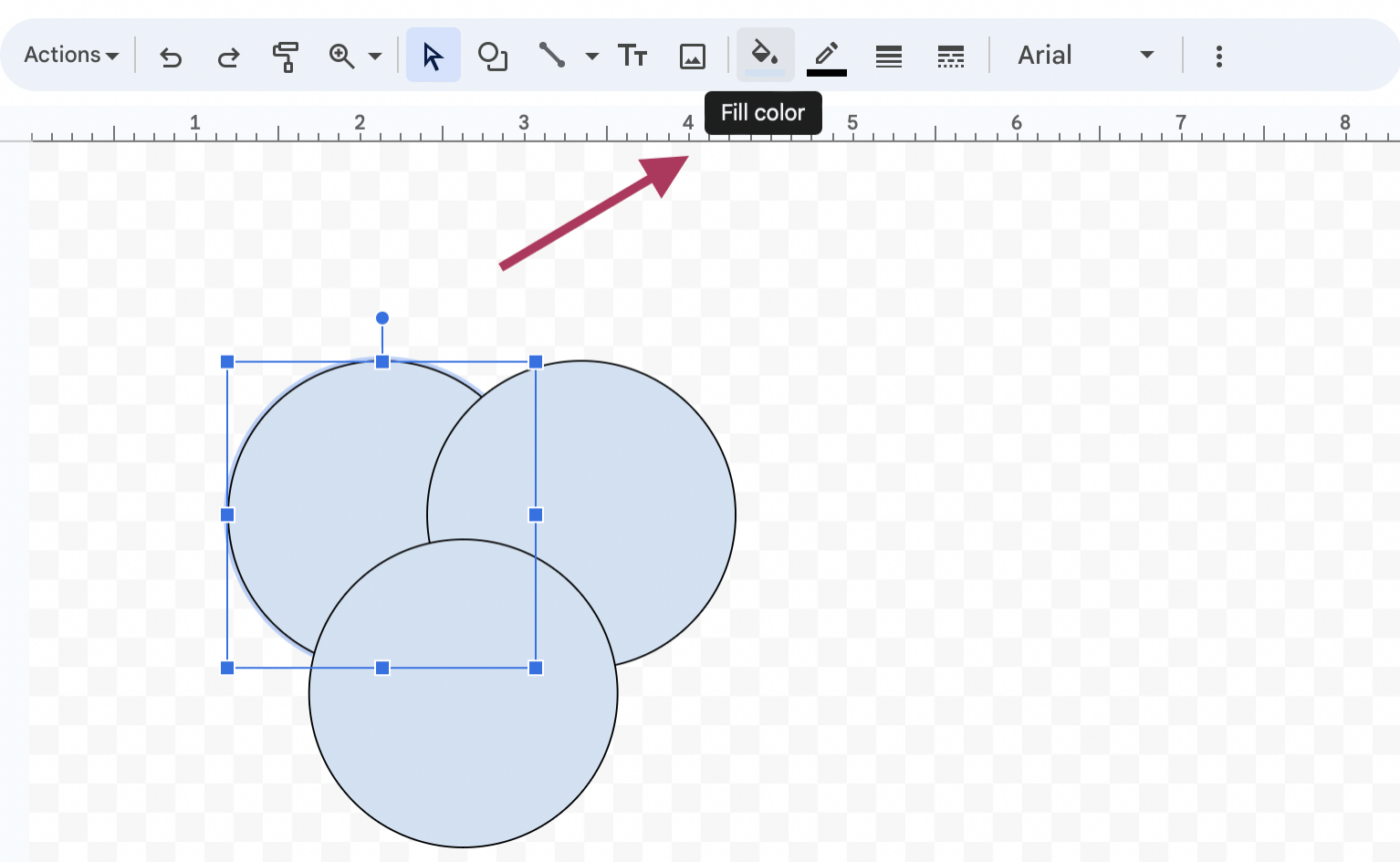 Añadir color a figuras en Documentos de Google