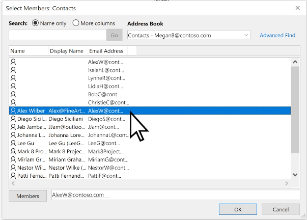 Adding emails to a contact group in Outlook