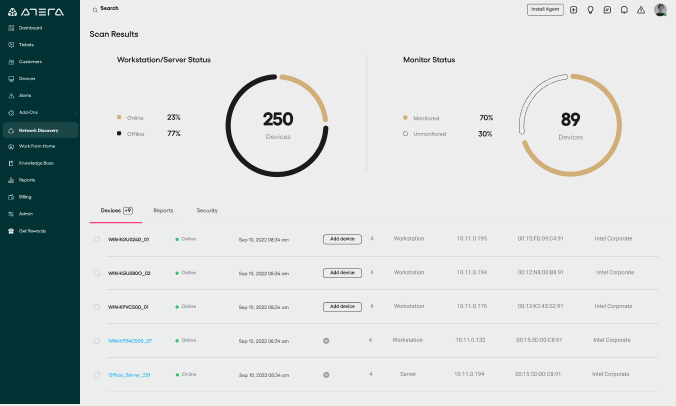  Atera for IT inventory management 