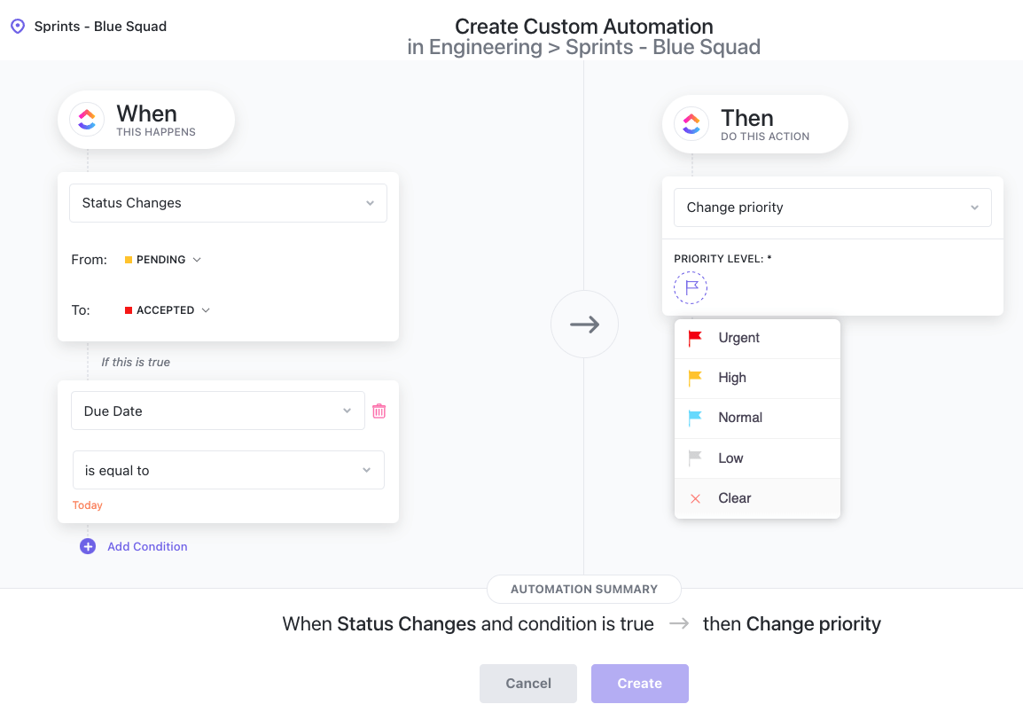 ClickUp Automatisations