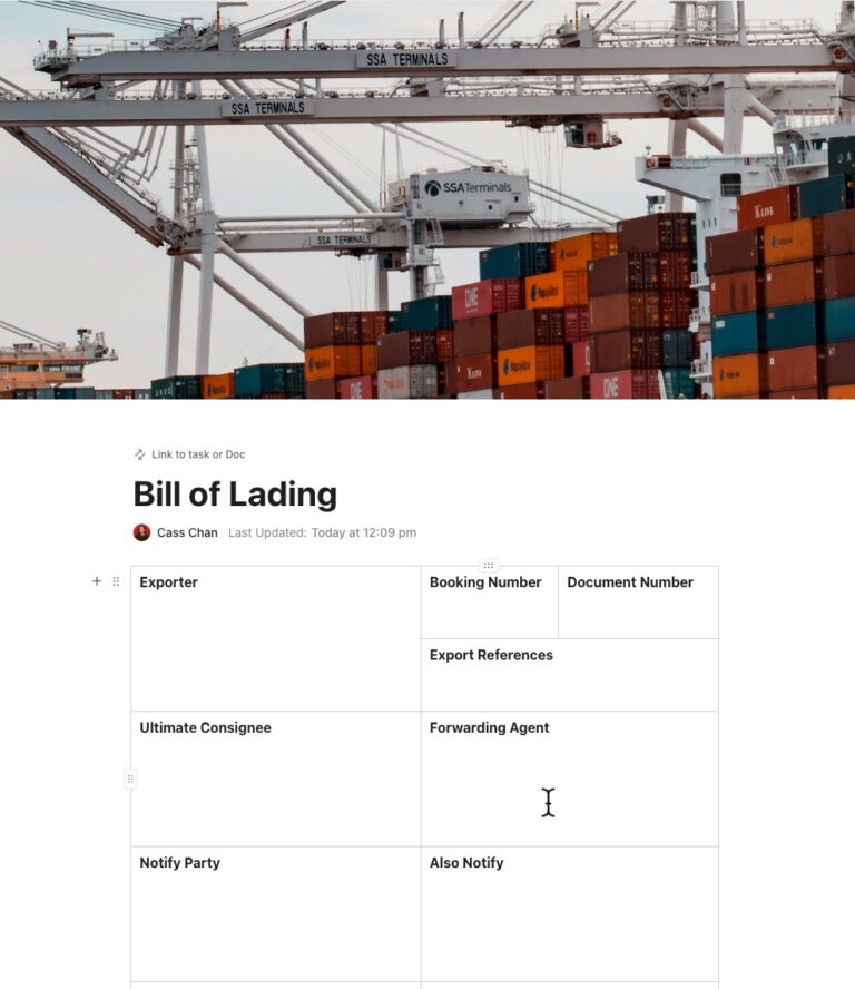 ClickUp Bill of Lading Template