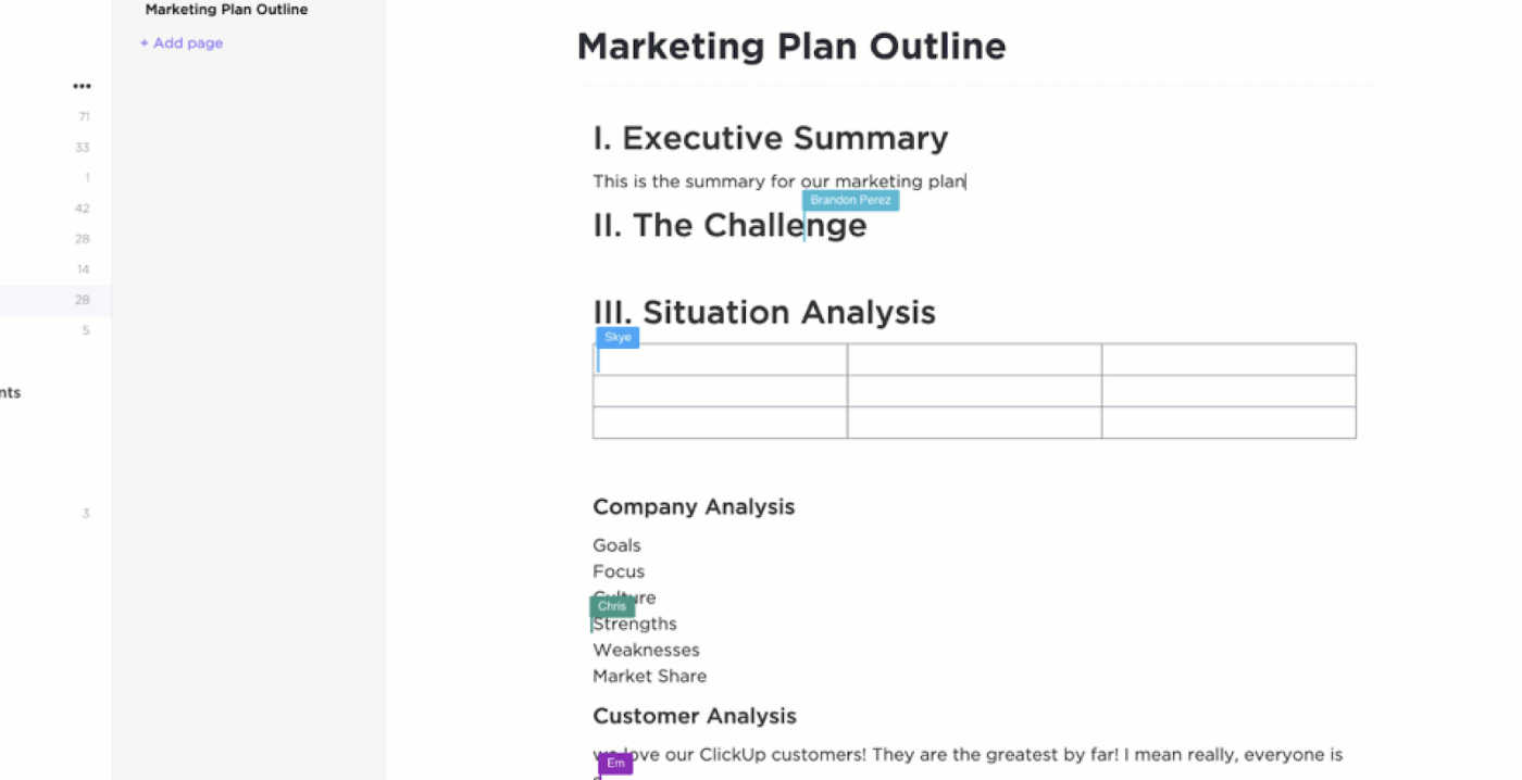 Mantenha sua equipe alinhada com a edição colaborativa e em tempo real no ClickUp Docs: Hanlon's Razor