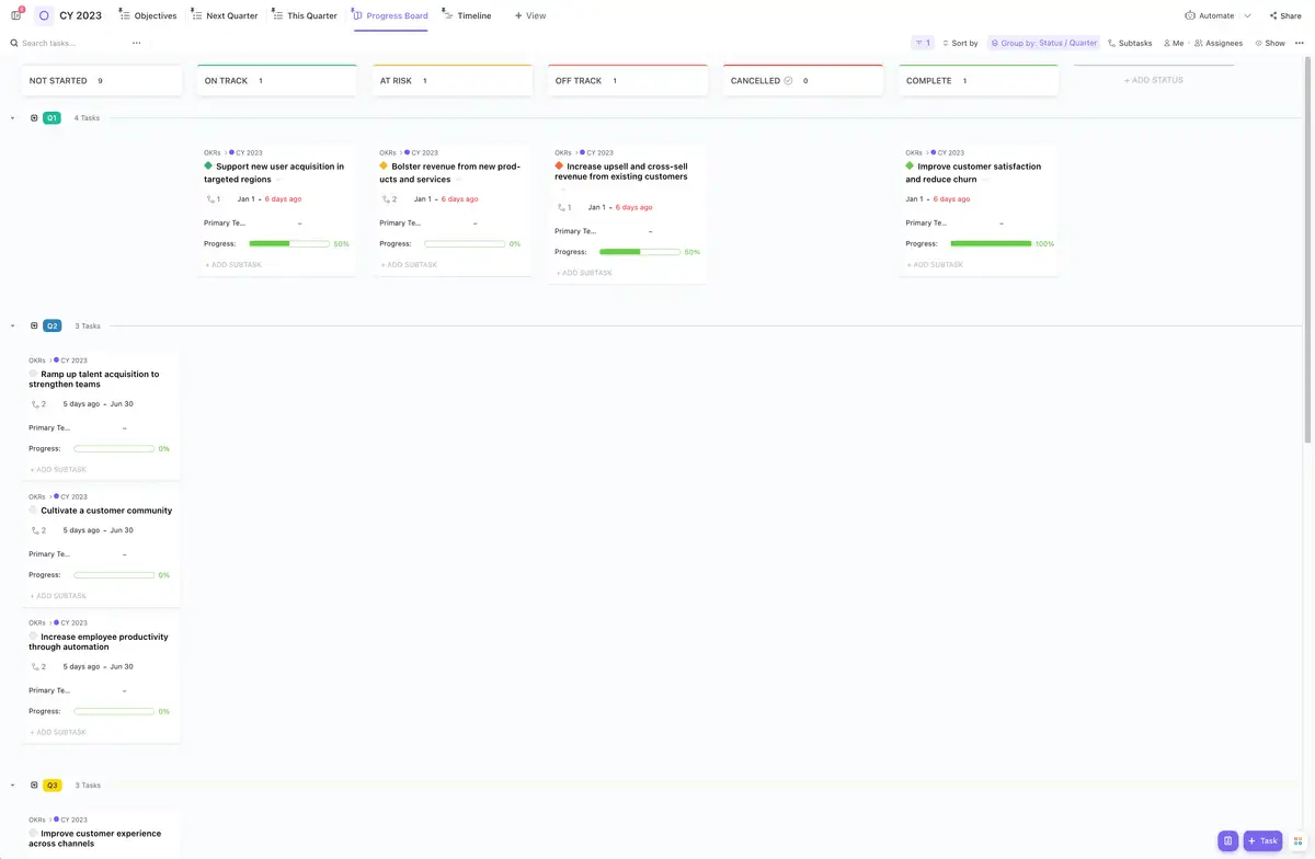 Rationalisieren Sie die Planung und Organisation von Projekten mit der ClickUp Vorlage für Projektmanagement