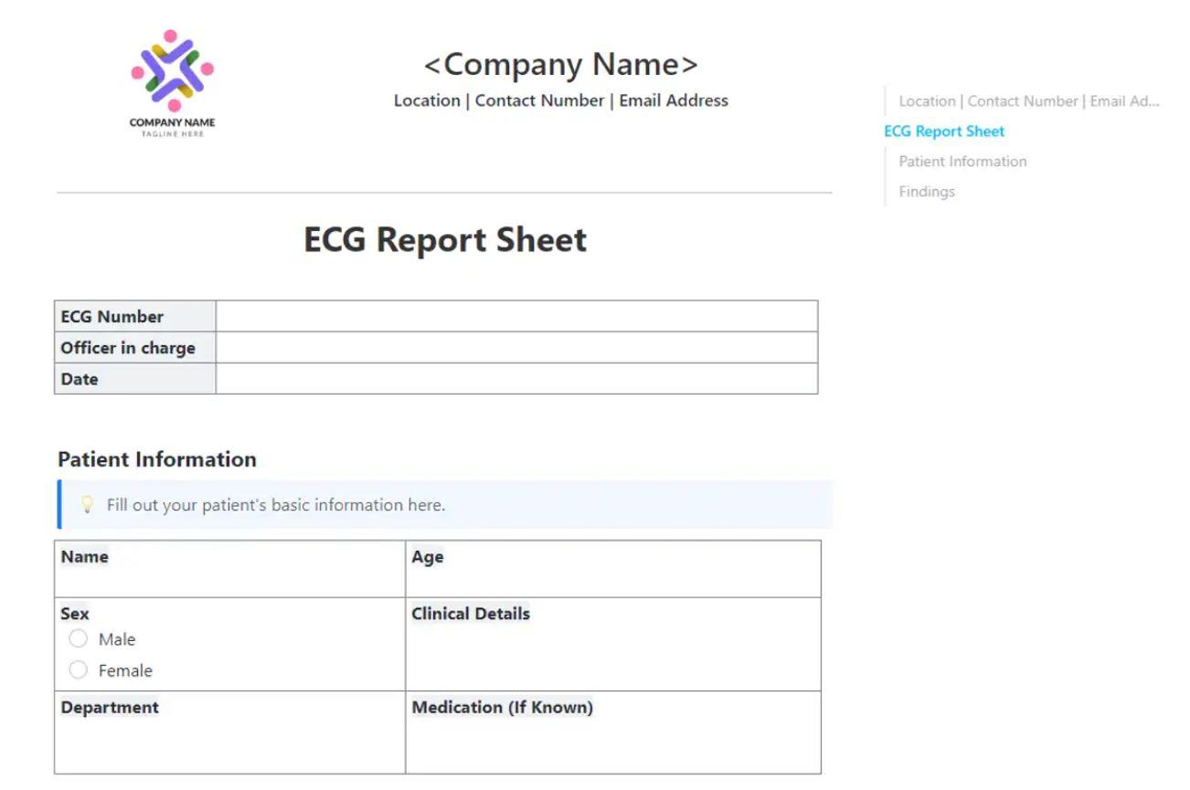 ClickUp Report Sheet Template