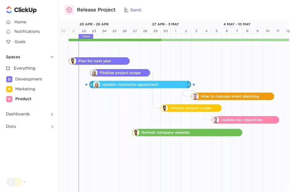 ClickUp 보기로 모든 회원의 일과 마감일을 추적하여 효과적으로 추적하세요