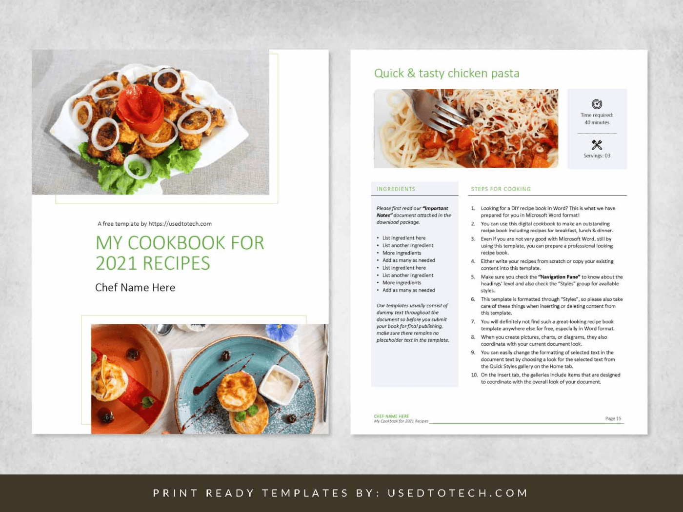 DIY Recipe Book Template