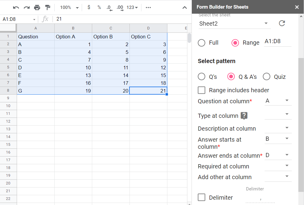 Formular Builder Image: Google Tabellen vs. Excel