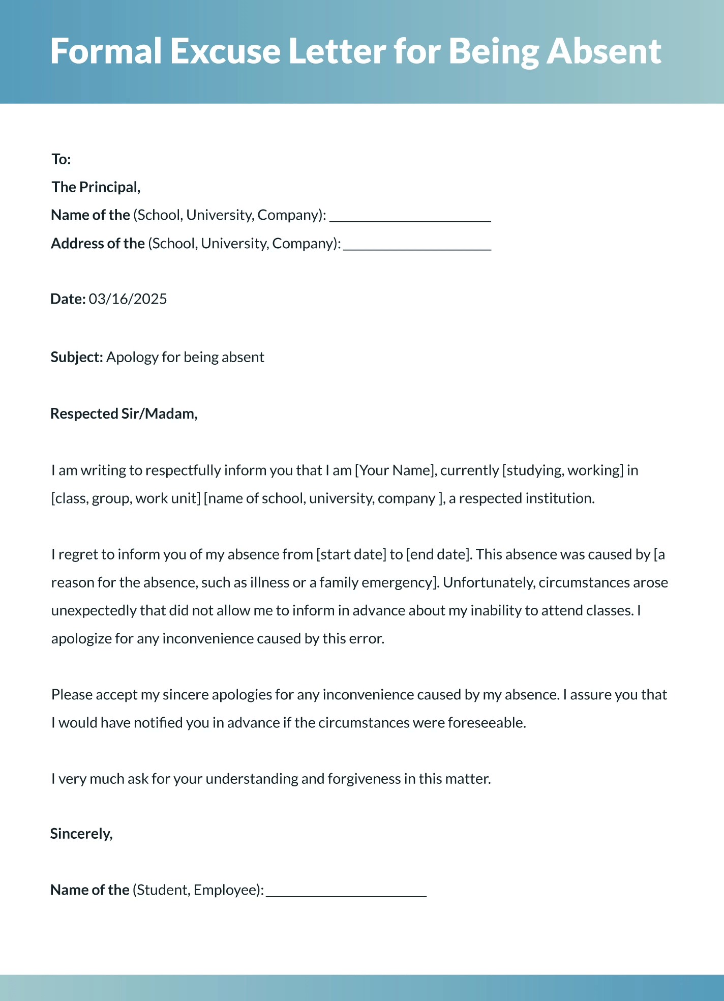 Free Excuse Letter Templates ClickUp Free excuse letter templates clickup