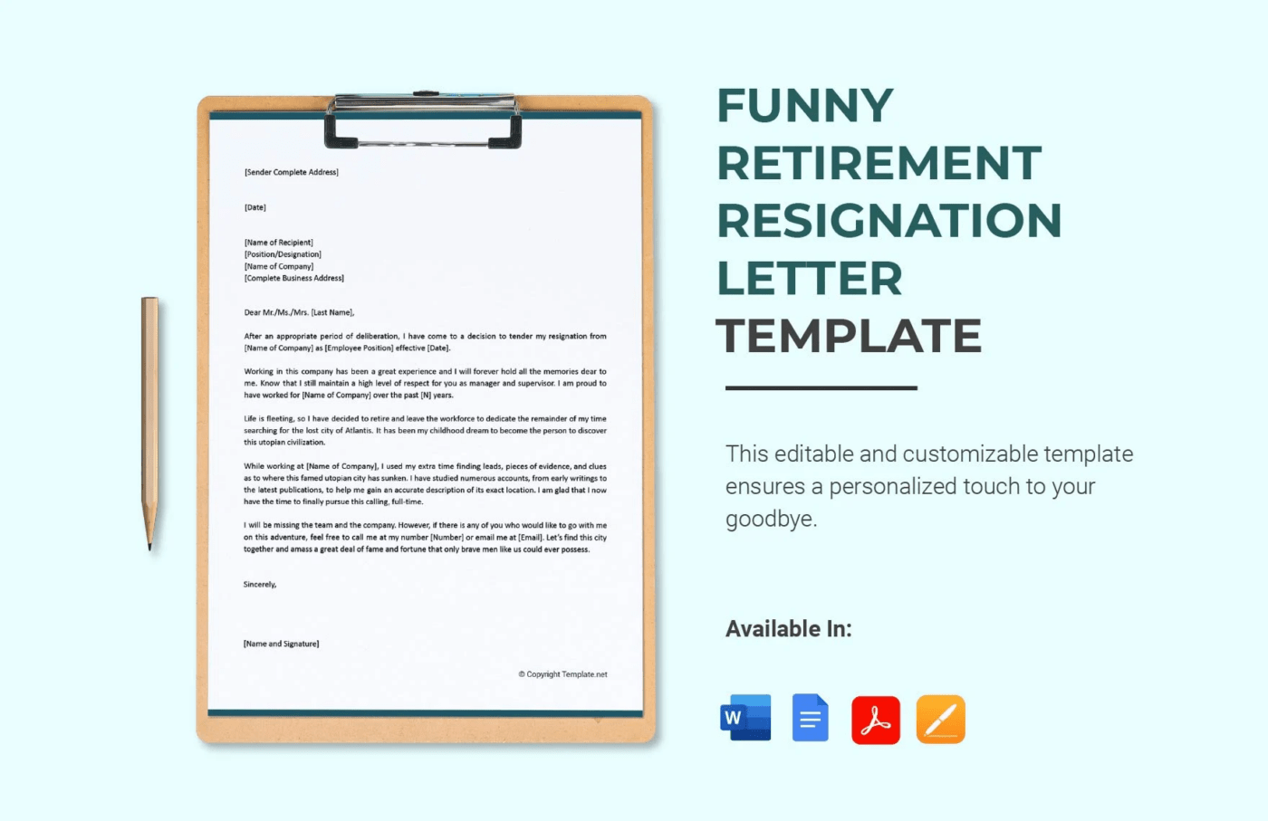 Funny Retirement Resignation Letter Template by Template.Net