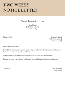 Free 2 Week Notice Letter Templates | ClickUp