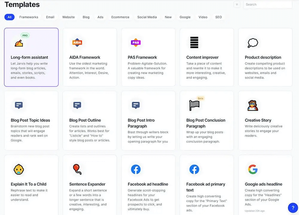 Jasper KI Dashboard: LLM vs. Generative KI