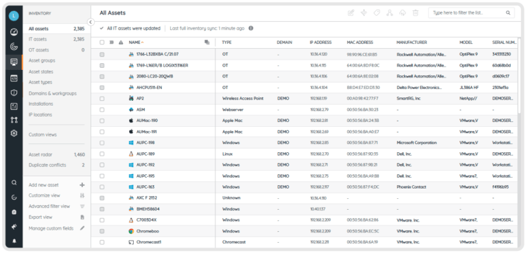 Lansweeper for IT inventory management 