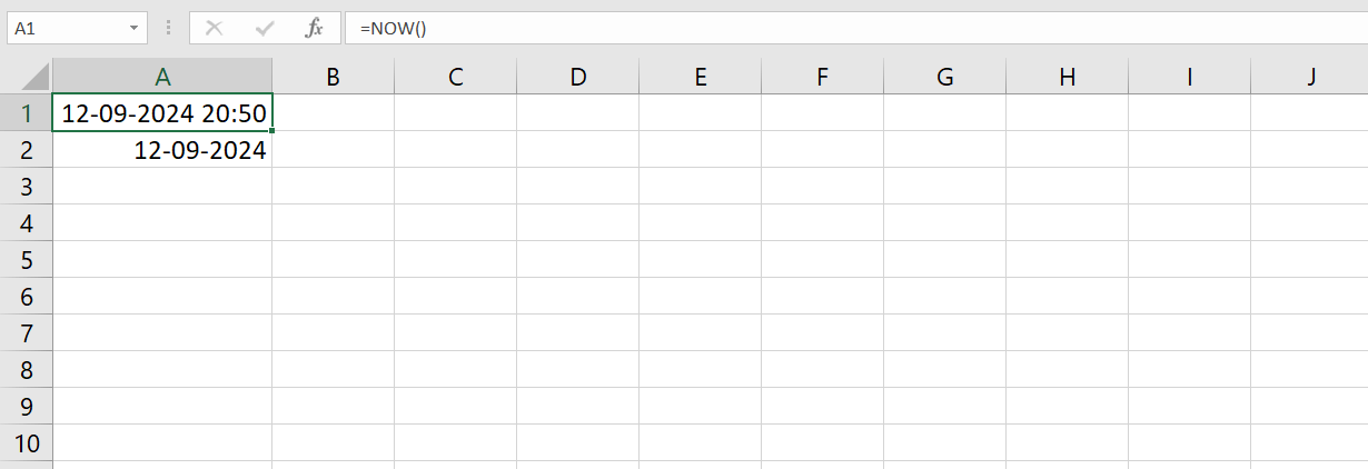 Excel formulas example: 