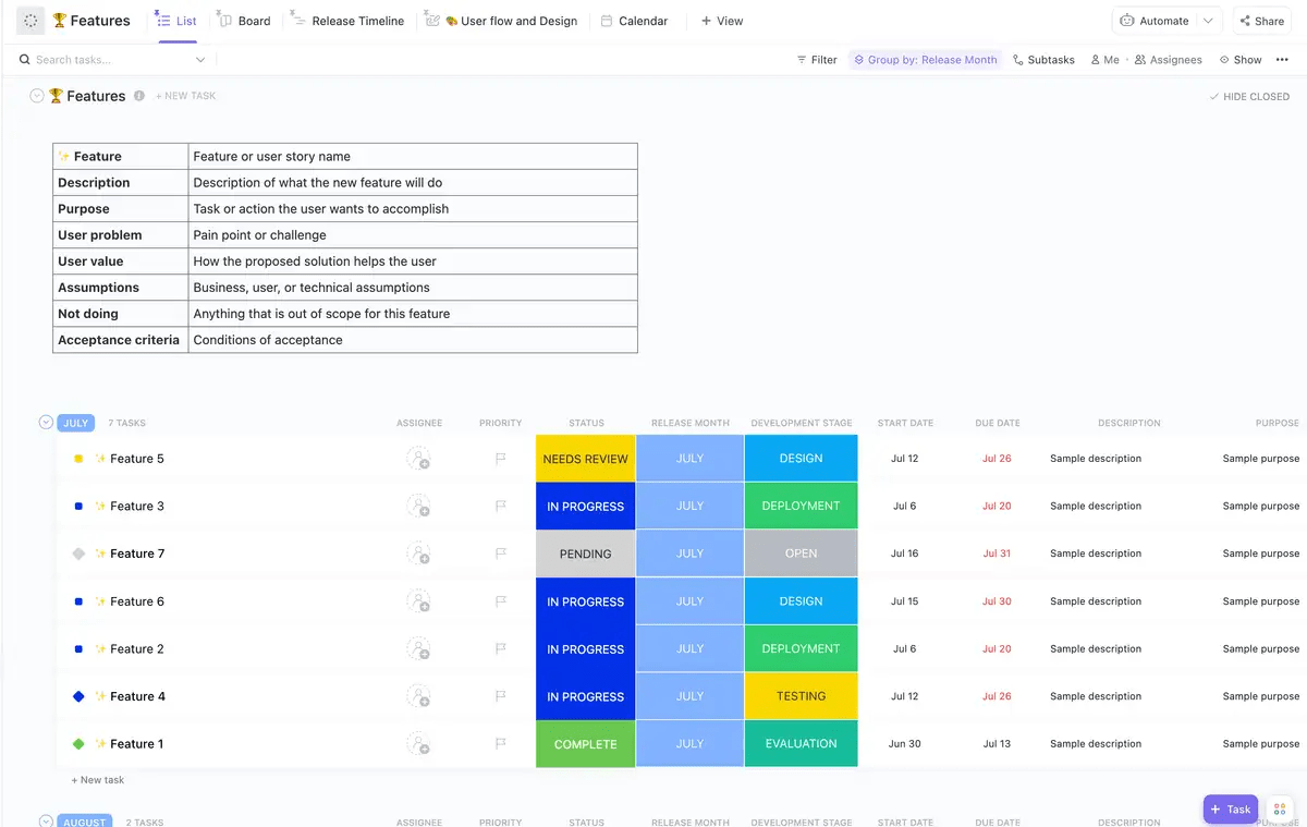 Product Requirements Template