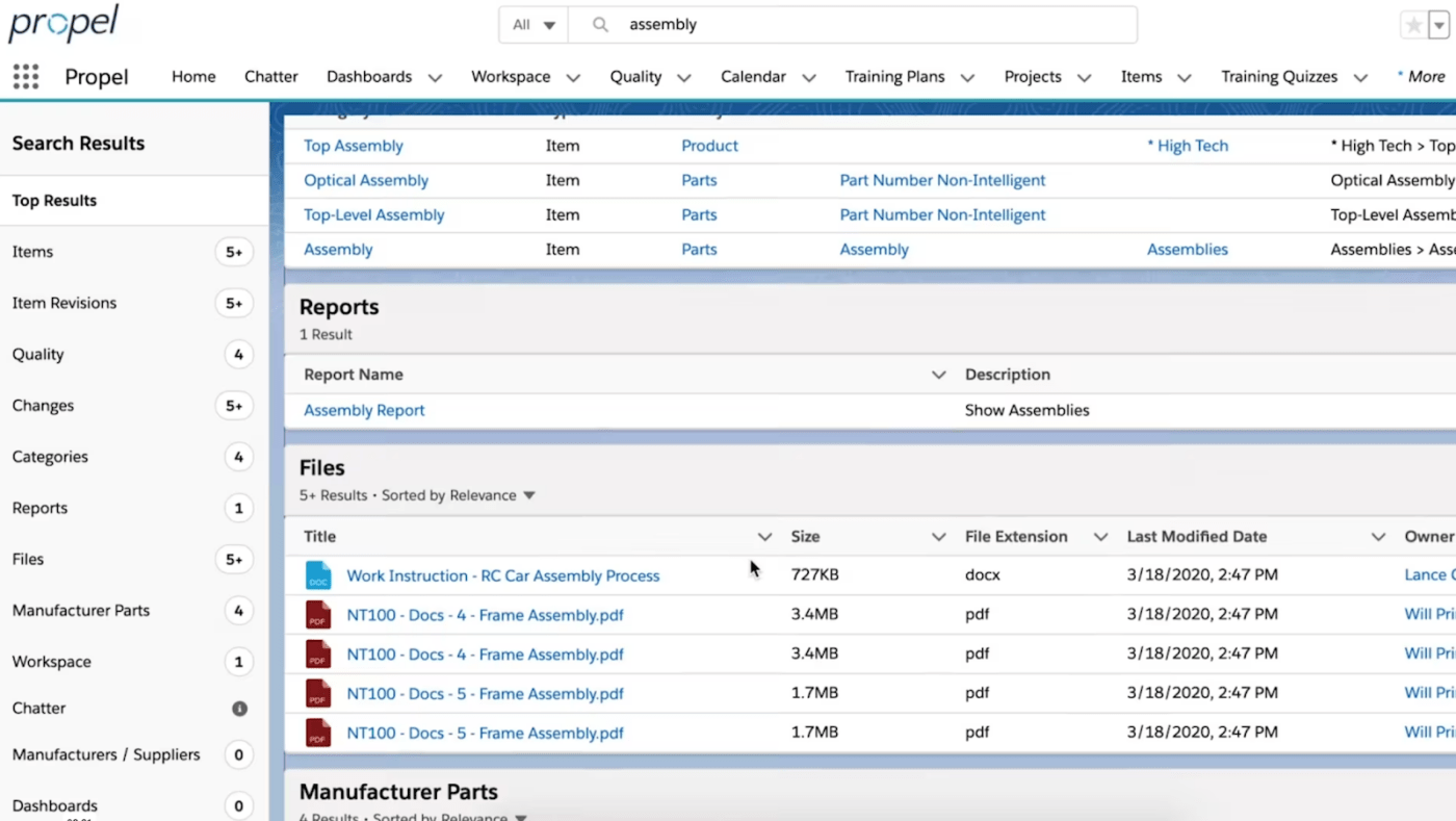 Propel dashboard