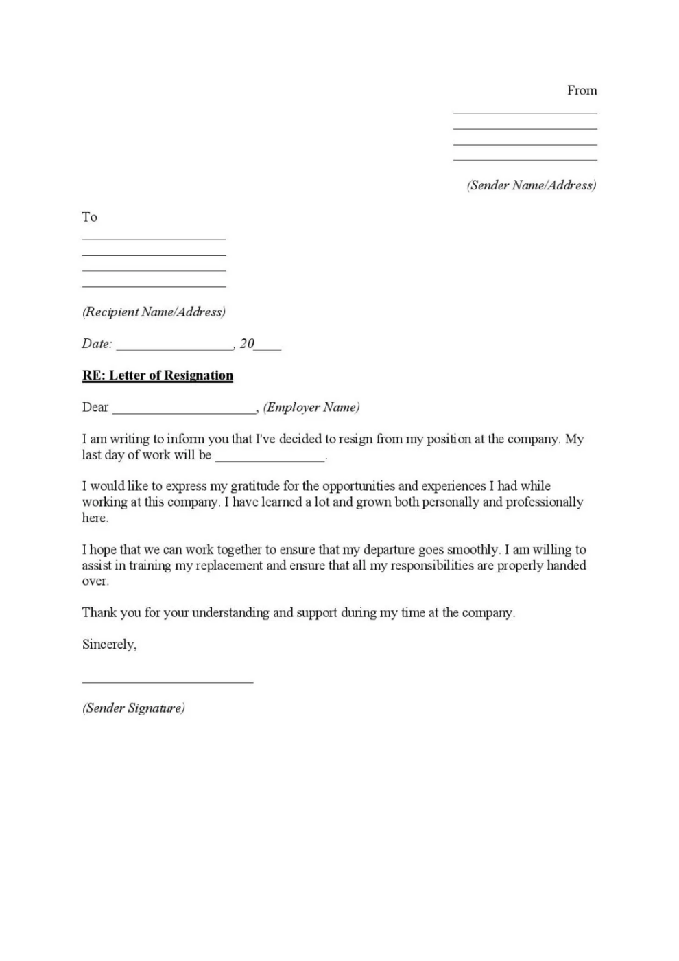 Resignation Letter Vorlage by Easy Legal Docs