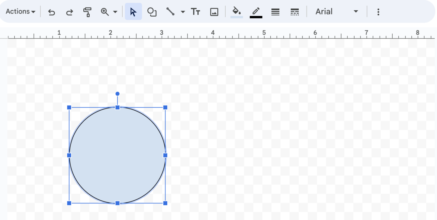 Redimensionamento de um círculo no Google Docs