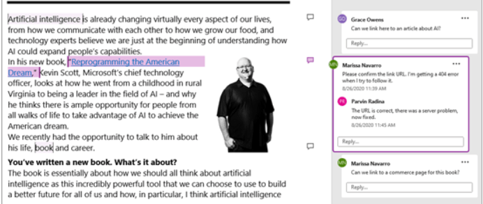 Box per i commenti in MS word