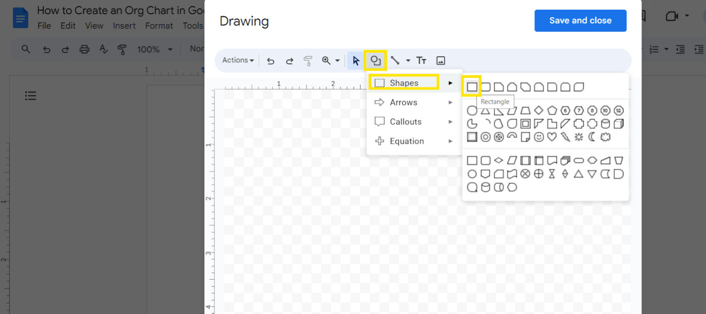 Configure su gráfico de organización en Documentos de Google