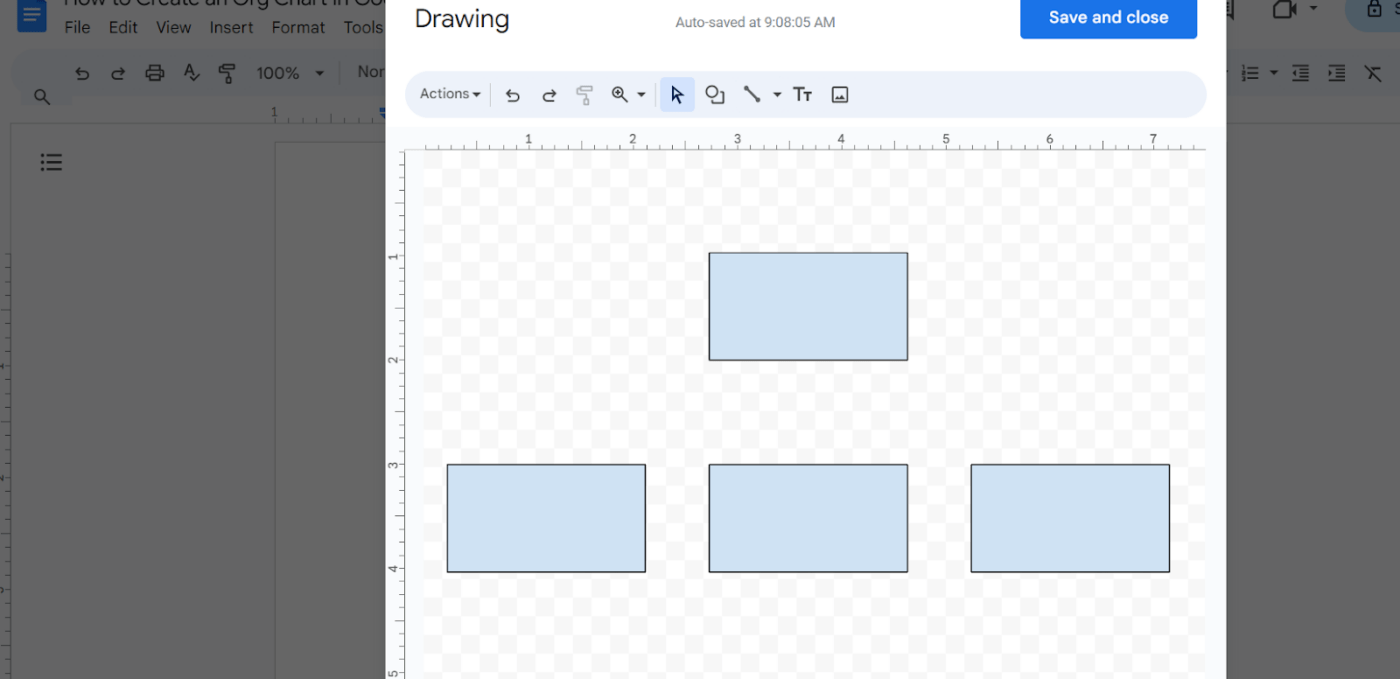 Configura tu gráfico de organización y guárdalo