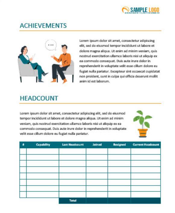 Standard HR Monthly Report Template by Office Templates Online