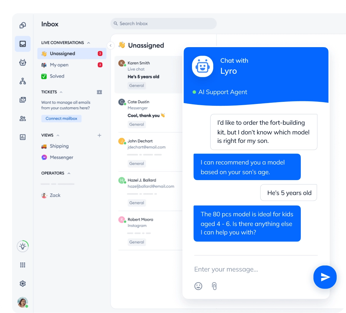 Tidio is een chatplatform met een hoge beoordeling voor efficiënte communicatie