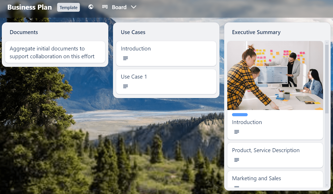 Modèle de forfait Business Trello