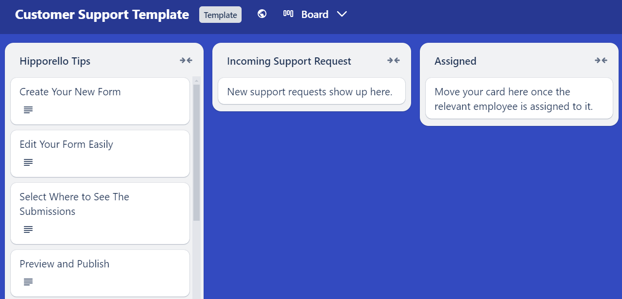 Trello sjabloon voor klantenservice