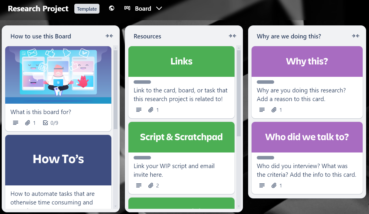 Trello Research Project Template