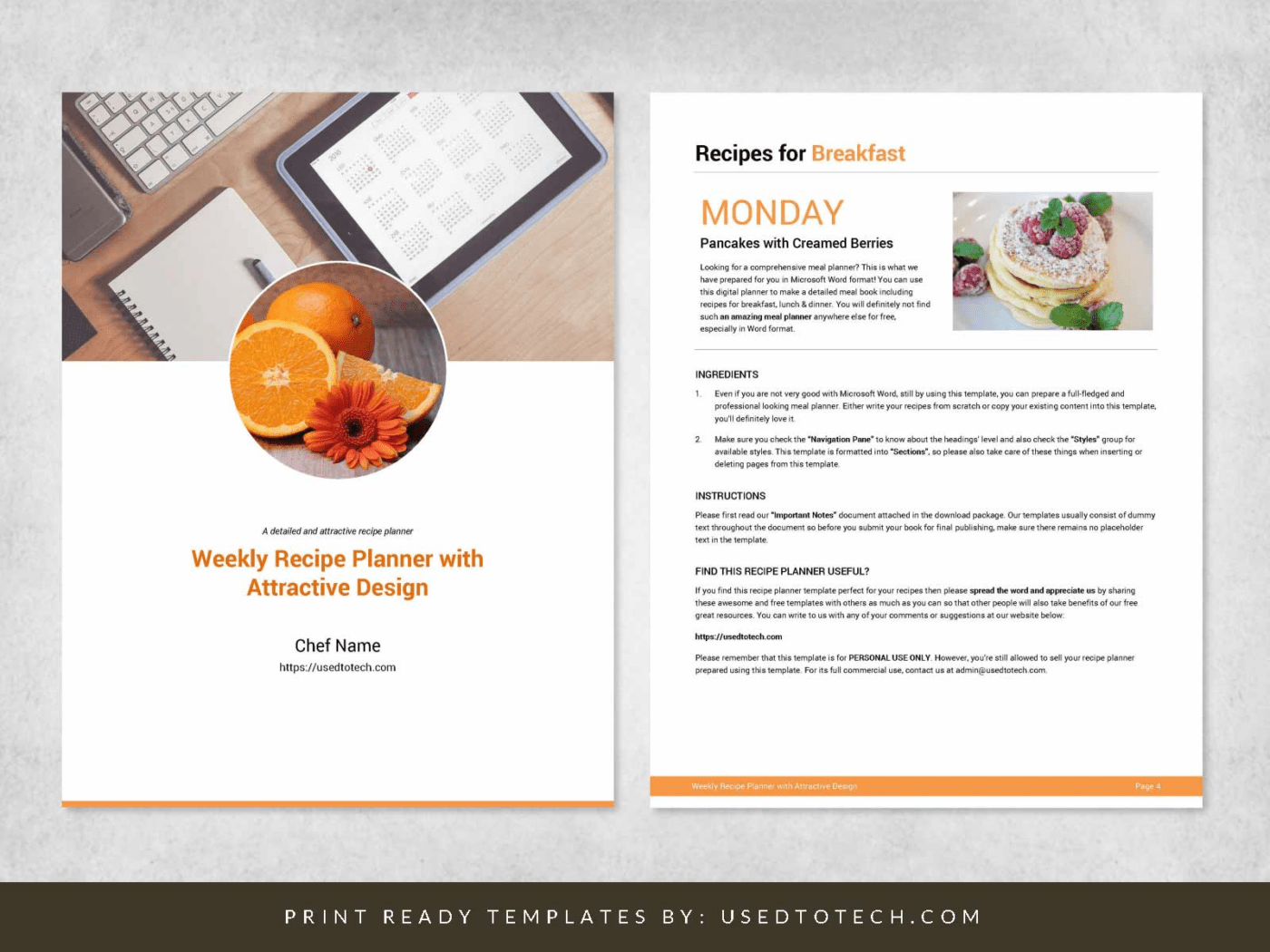 Weekly Recipe Planner Template