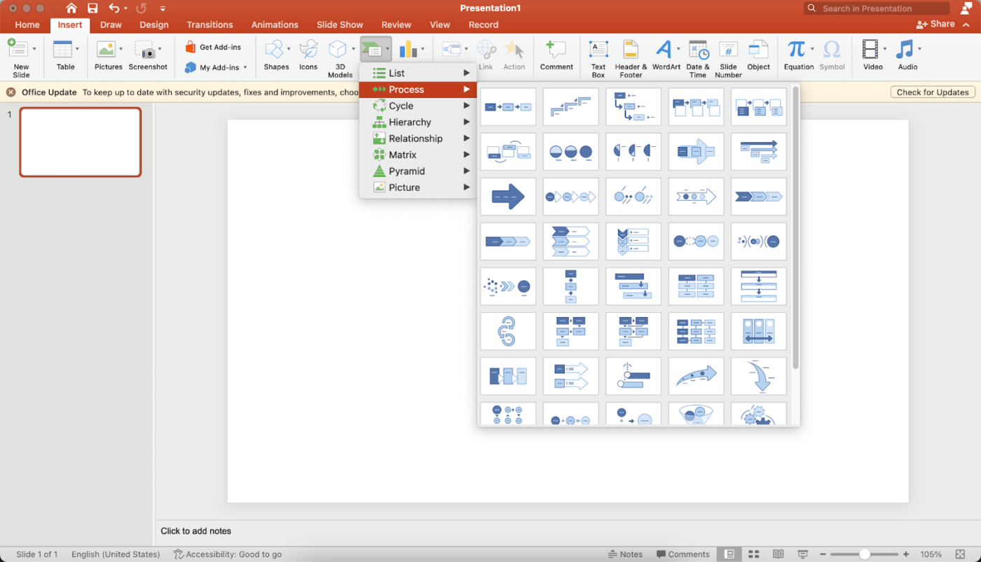 Microsoft PowerPoint stroomdiagram aanmaken