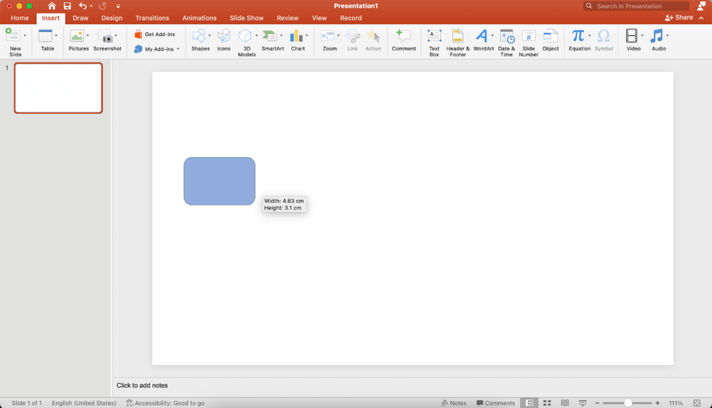 Add the shape for Powerpoint flowchart creation