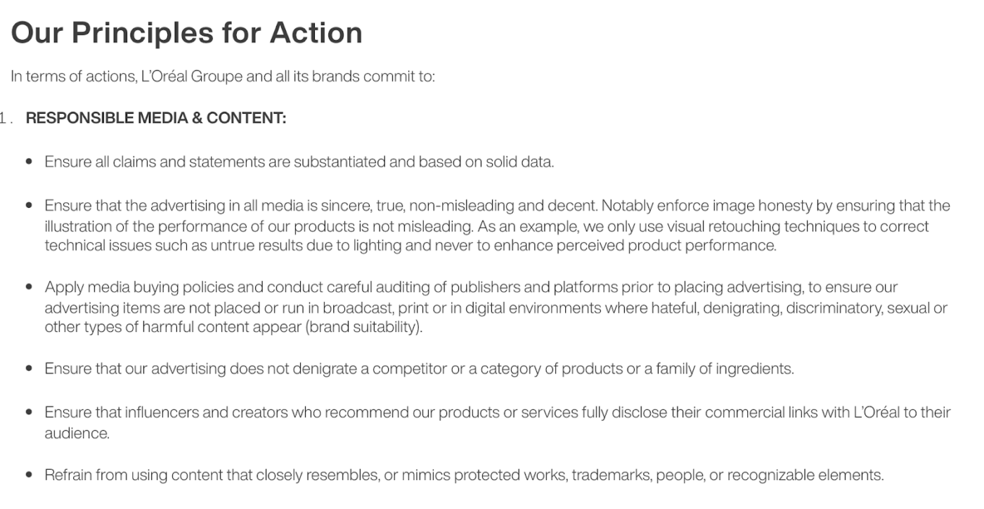 Social media policy examples— L’Oréal