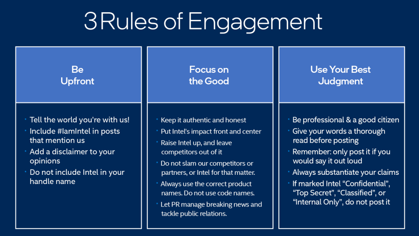 Social media policy examples—Intel