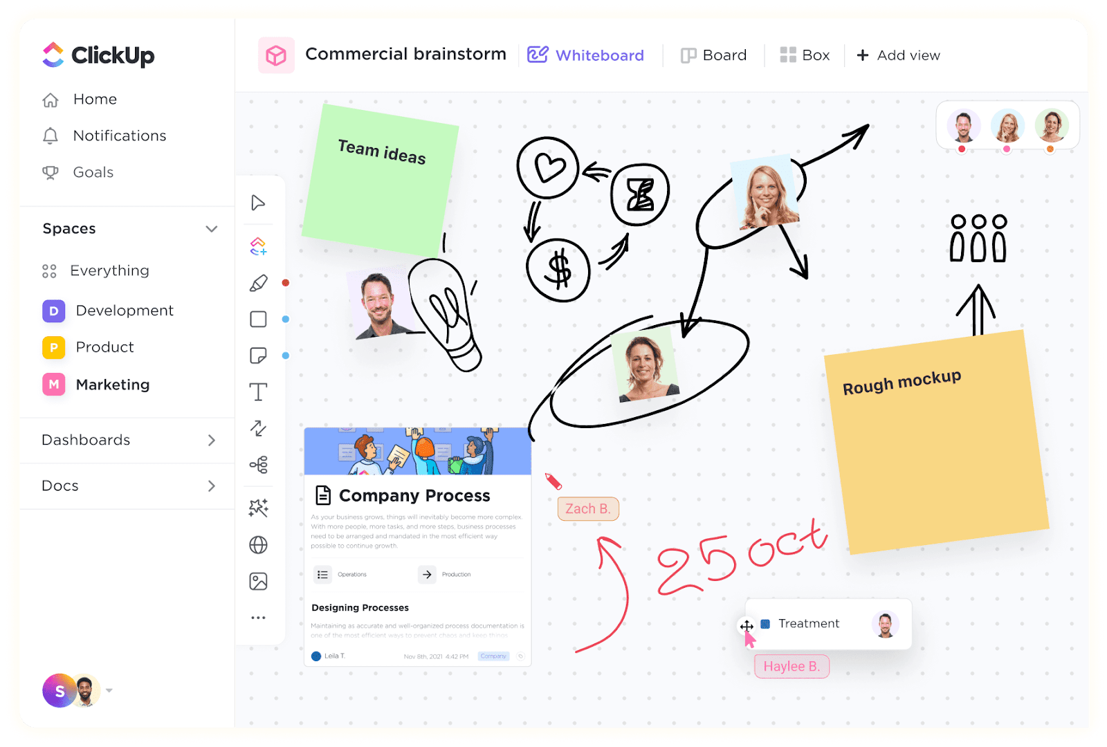 ClickUp's Whiteboard