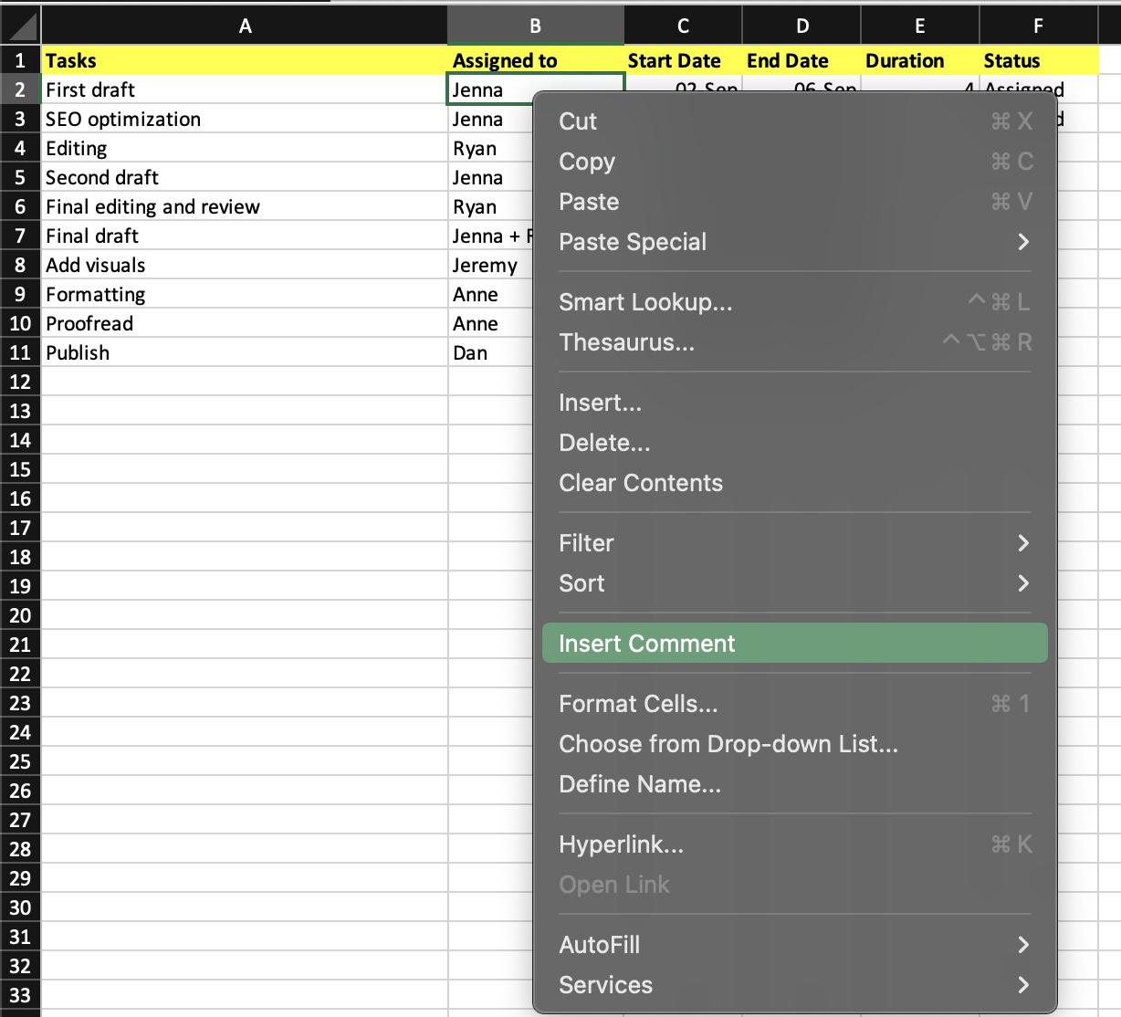 Assign Tasks to Team members