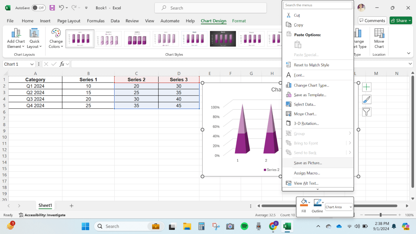 how to add a stacked bar chart in Excel - Save stacked column chart