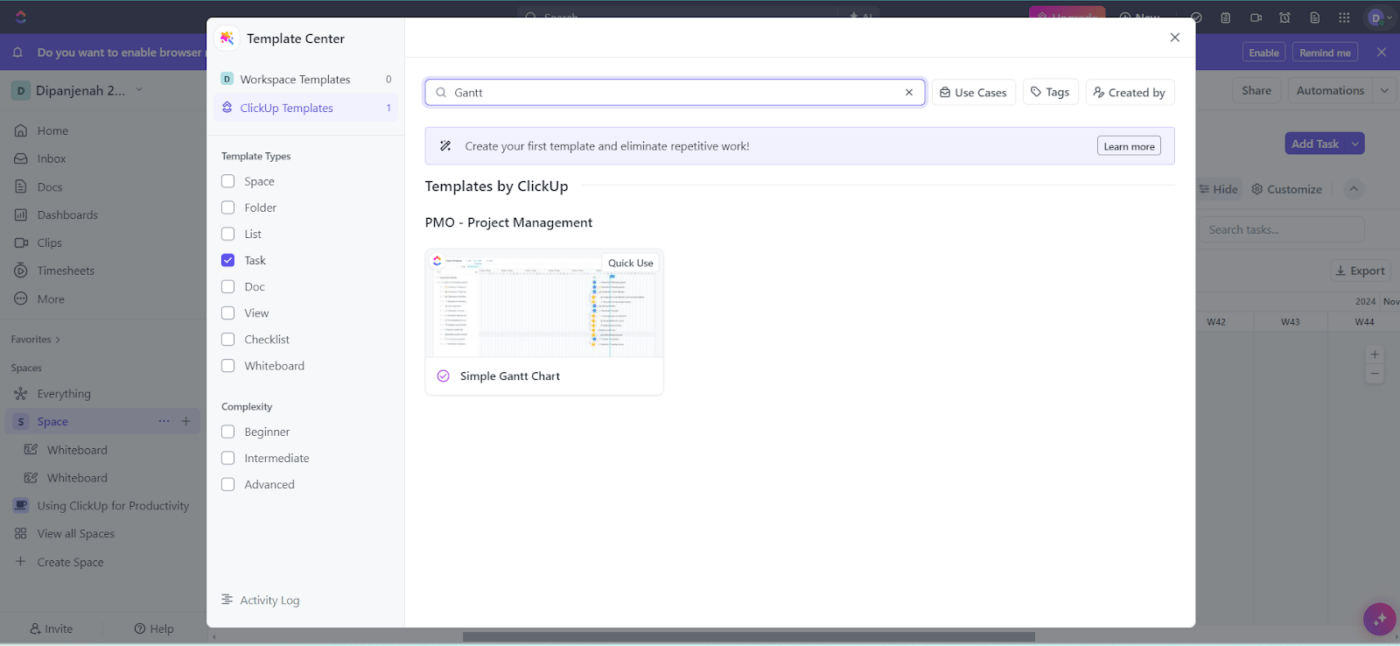 Modelos de gráfico de Gantt