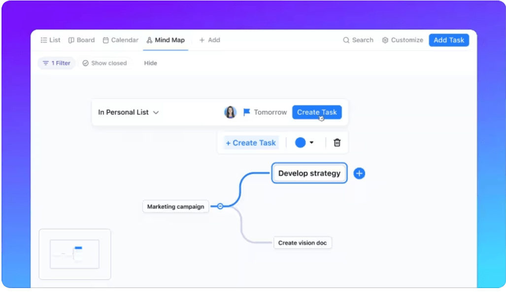 Mapas mentales ClickUp